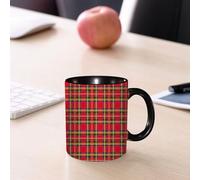 EMCLKS Mug en céramique, 330ml, tasse à thé, tasse cafe, tasse drole, cadeau drole, cadeau homme, mug cafe, Carreaux, style bûcheron, motif à carreaux rétro