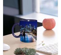 EMCLKS Mug en céramique, 330ml, tasse à thé, tasse cafe, tasse drole, cadeau drole, cadeau homme, mug cafe, New York, centre-ville, horizon du centre-ville de New York, horizon
