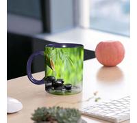 EMCLKS Mug en céramique, 330ml, tasse à thé, tasse cafe, tasse drole, cadeau drole, cadeau homme, mug cafe, Nature morte spa avec fontaine de bambou et pierre zen dans l'eau - Impression sur toil