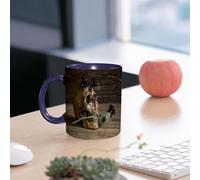 EMCLKS Mug en céramique, 330ml, tasse à thé, tasse cafe, tasse drole, cadeau drole, cadeau homme, mug cafe, Décor gothique, nature morte crâne et rose, période Ske