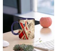 EMCLKS Mug en céramique, 330ml, tasse à thé, tasse cafe, tasse drole, cadeau drole, cadeau homme, mug cafe, Musique Grunge Pop nnique Guitare Rock Londres Jack Union Drapeau nnique Grande-Bretagn