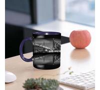 EMCLKS Mug en céramique, 330ml, tasse à thé, tasse cafe, tasse drole, cadeau drole, cadeau homme, mug cafe, Vue panoramique en noir et blanc de la métropole du pont de la baie de San Francisco et