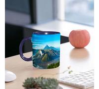 EMCLKS Mug en céramique, 330ml, tasse à thé, tasse cafe, tasse drole, cadeau drole, cadeau homme, mug cafe, Le volcan du mont Bromo au lever du soleil, dans l'est de Java, en Indonésie.