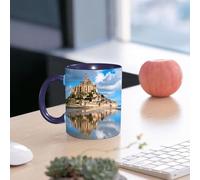 EMCLKS Mug en céramique, 330ml, tasse à thé, tasse cafe, tasse drole, cadeau drole, cadeau homme, mug cafe, Château de Chillon, Suisse. Célèbre château médiéval pittoresque, lac Léman, Alpes roch
