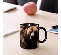 EMCLKS Mug en céramique, 330ml, tasse à thé, tasse cafe, tasse drole, cadeau drole, cadeau homme, mug cafe, Le grizzly, ou ours brun d'Amérique du Nord, est une sous-espèce d'ours brun qui vit gé