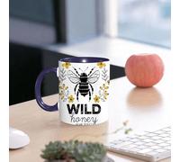 EMCLKS Mug en céramique, 330ml, tasse à thé, tasse cafe, tasse drole, cadeau drole, cadeau homme, mug cafe, Conception d'étiquette pour le miel. Concept d'emballage pour les produits à base de mi