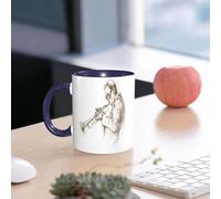 EMCLKS Mug en céramique, 330ml, tasse à thé, tasse cafe, tasse drole, cadeau drole, cadeau homme, mug cafe, Concept de jazz : un homme jouant de la trompette, illustration vintage gravée, style r