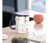 EMCLKS Mug en céramique, 330ml, tasse à thé, tasse cafe, tasse drole, cadeau drole, cadeau homme, mug cafe, Anatomie humaine, tableau complet des différentes structures corporelles et de la vie c