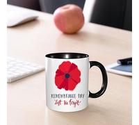 EMCLKS Mug en céramique, 330ml, tasse à thé, tasse cafe, tasse drole, cadeau drole, cadeau homme, mug cafe, Coquelicot, logo commémoratif du Memorial Day, N'oublions jamais