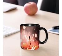 EMCLKS Mug en céramique, 330ml, tasse à thé, tasse cafe, tasse drole, cadeau drole, cadeau homme, mug cafe, Illustration conceptuelle de l'aventure d'un petit ange dans une nuit étoilée (fond 3D)