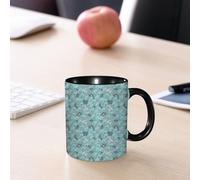 EMCLKS Mug en céramique, 330ml, tasse à thé, tasse cafe, tasse drole, cadeau drole, cadeau homme, mug cafe, Vague japonaise, motif asiatique avec des figures de dragons et