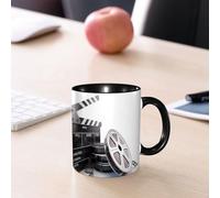 EMCLKS Mug en céramique, 330ml, tasse à thé, tasse cafe, tasse drole, cadeau drole, cadeau homme, mug cafe, Accessoires classiques du film : le tableau du superviseur du scénario et les bobines d