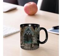 EMCLKS Mug en céramique, 330ml, tasse à thé, tasse cafe, tasse drole, cadeau drole, cadeau homme, mug cafe, Cour gothique aménagée, une magnifique source de pierre aux reflets bleutés, entourée d