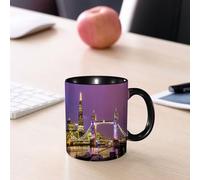 EMCLKS Mug en céramique, 330ml, tasse à thé, tasse cafe, tasse drole, cadeau drole, cadeau homme, mug cafe, Vue du Tower Bridge en soirée - Londres