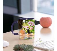 EMCLKS Mug en céramique, 330ml, tasse à thé, tasse cafe, tasse drole, cadeau drole, cadeau homme, mug cafe, Spa, massages et décorations de bougies, orchidées et pierres dans un jardin oriental j
