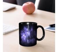 EMCLKS Mug en céramique, 330ml, tasse à thé, tasse cafe, tasse drole, cadeau drole, cadeau homme, mug cafe, Éclair au eu de nuages menaçants. Un éclair frappe le ciel sombre et nuageux.