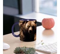 EMCLKS Mug en céramique, 330ml, tasse à thé, tasse cafe, tasse drole, cadeau drole, cadeau homme, mug cafe, Le grizzly, ou ours brun d'Amérique du Nord, est une sous-espèce d'ours brun qui vit gé