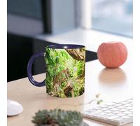 EMCLKS Mug en céramique, 330ml, tasse à thé, tasse cafe, tasse drole, cadeau drole, cadeau homme, mug cafe, Ensemble safari, léopard sur une branche dans une savane exotique, macro, jungle tropic