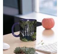 EMCLKS Mug en céramique, 330ml, tasse à thé, tasse cafe, tasse drole, cadeau drole, cadeau homme, mug cafe, Cascade du Grand Galet à Langevin Ile de la Réunion Îles Mascareignes Grandes