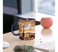 EMCLKS Mug en céramique, 330ml, tasse à thé, tasse cafe, tasse drole, cadeau drole, cadeau homme, mug cafe, Lagune de Venise. Gondoles amarrées place Saint-Marc sur les Grands Canaux, la nuit. Ve
