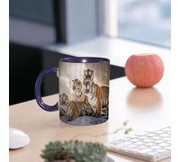 EMCLKS Mug en céramique, 330ml, tasse à thé, tasse cafe, tasse drole, cadeau drole, cadeau homme, mug cafe, Des animaux, un groupe de tigres exhibant leur élégance et leur puissance, se détachant