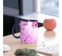 EMCLKS Mug en céramique, 330ml, tasse à thé, tasse cafe, tasse drole, cadeau drole, cadeau homme, mug cafe, Décoration de spa, pétales d'orchidées sauvages dans un bouquet monochrome