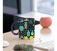 EMCLKS Mug en céramique, 330ml, tasse à thé, tasse cafe, tasse drole, cadeau drole, cadeau homme, mug cafe, Cours de sciences sur le thème de la biologie, de la chimie et de la physique : protons