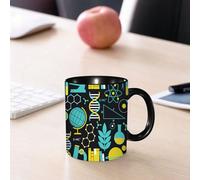 EMCLKS Mug en céramique, 330ml, tasse à thé, tasse cafe, tasse drole, cadeau drole, cadeau homme, mug cafe, Cours de sciences sur le thème de la biologie, de la chimie et de la physique : protons