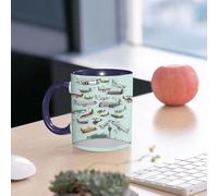 EMCLKS Mug en céramique, 330ml, tasse à thé, tasse cafe, tasse drole, cadeau drole, cadeau homme, mug cafe, Décoration d'avions, avions, aviation, hélicoptères et jets (dessin animé)