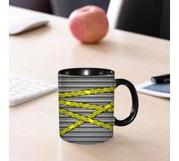EMCLKS Mug en céramique, 330ml, tasse à thé, tasse cafe, tasse drole, cadeau drole, cadeau homme, mug cafe, Décoration Police, Enquête sur les scènes de crime, Ne pas passer, Films jaunes, Citati