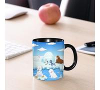 EMCLKS Mug en céramique, 330ml, tasse à thé, tasse cafe, tasse drole, cadeau drole, cadeau homme, mug cafe, Animal, image d'animaux arctiques ours polaires phoques manchots loups baleines œuvre d