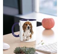EMCLKS Mug en céramique, 330ml, tasse à thé, tasse cafe, tasse drole, cadeau drole, cadeau homme, mug cafe, Jeune chiot beagle silencieux, animal de compagnie, chasse, chien isolé, faune sauvage,