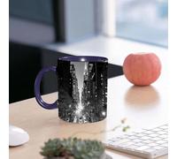 EMCLKS Mug en céramique, 330ml, tasse à thé, tasse cafe, tasse drole, cadeau drole, cadeau homme, mug cafe, New York, Chrysler Building, paysage urbain en noir et blanc, scène de rue, scène de nu