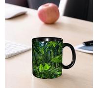 EMCLKS Mug en céramique, 330ml, tasse à thé, tasse cafe, tasse drole, cadeau drole, cadeau homme, mug cafe, Plantes vertes intactes, jungle, préoccupations environnementales