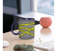 EMCLKS Mug en céramique, 330ml, tasse à thé, tasse cafe, tasse drole, cadeau drole, cadeau homme, mug cafe, Décoration Police, Enquête sur les scènes de crime, Ne pas passer, Films jaunes, Citati