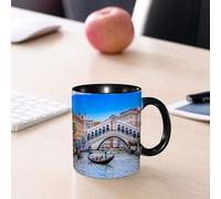 EMCLKS Mug en céramique, 330ml, tasse à thé, tasse cafe, tasse drole, cadeau drole, cadeau homme, mug cafe, Le pont du Rialto et le Grand Canal à Venise, en Italie