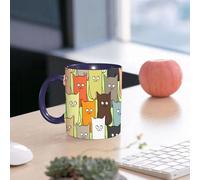 EMCLKS Mug en céramique, 330ml, tasse à thé, tasse cafe, tasse drole, cadeau drole, cadeau homme, mug cafe, Chats et chatons graphiques drôles, mignons et colorés