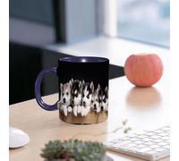 EMCLKS Mug en céramique, 330ml, tasse à thé, tasse cafe, tasse drole, cadeau drole, cadeau homme, mug cafe, Chien mignon et drôle, chiot husky adorable, animaux de compagnie pour la famille