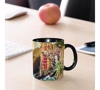 EMCLKS Mug en céramique, 330ml, tasse à thé, tasse cafe, tasse drole, cadeau drole, cadeau homme, mug cafe, Diverses maisons colorées sont installées à flanc de colline en bord de mer, avec des b