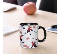 EMCLKS Mug en céramique, 330ml, tasse à thé, tasse cafe, tasse drole, cadeau drole, cadeau homme, mug cafe, Joueur de hockey sur glace en action - fond vectoriel sans raccord pour inscription imp