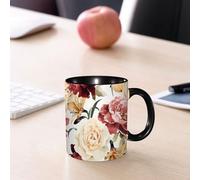 EMCLKS Mug en céramique, 330ml, tasse à thé, tasse cafe, tasse drole, cadeau drole, cadeau homme, mug cafe, Tissu à motifs floraux tropicaux pittoresques pour des vacances d'été sous les tropique