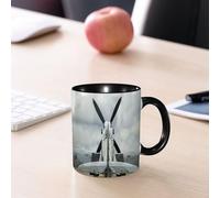 EMCLKS Mug en céramique, 330ml, tasse à thé, tasse cafe, tasse drole, cadeau drole, cadeau homme, mug cafe, Décoration d'avion, Supermarine Spitfire Mk. XVI Battle Birds Briti,