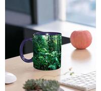 EMCLKS Mug en céramique, 330ml, tasse à thé, tasse cafe, tasse drole, cadeau drole, cadeau homme, mug cafe, jungle optique, forêt tropicale humide, palmiers et plantes exotiques, feuilles vertes
