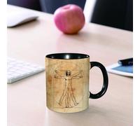 EMCLKS Mug en céramique, 330ml, tasse à thé, tasse cafe, tasse drole, cadeau drole, cadeau homme, mug cafe, Anatomie humaine, Homme de Vitruve médiéval éclosion célèbre italienne