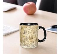 EMCLKS Mug en céramique, 330ml, tasse à thé, tasse cafe, tasse drole, cadeau drole, cadeau homme, mug cafe, Ancienne carte pirate de la mer des Caraïbes avec des navires