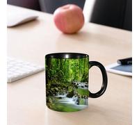 EMCLKS Mug en céramique, 330ml, tasse à thé, tasse cafe, tasse drole, cadeau drole, cadeau homme, mug cafe, Décoration intérieure inspirée des forêts tropicales, ruisseau de montagne dans un pays