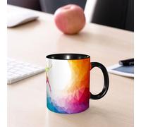 EMCLKS Mug en céramique, 330ml, tasse à thé, tasse cafe, tasse drole, cadeau drole, cadeau homme, mug cafe, Sports, Gymnastique Corps de fille Gymnaste Portrait Formes géométriques numériques col
