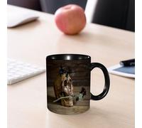 EMCLKS Mug en céramique, 330ml, tasse à thé, tasse cafe, tasse drole, cadeau drole, cadeau homme, mug cafe, Décor gothique, nature morte crâne et rose, période Ske