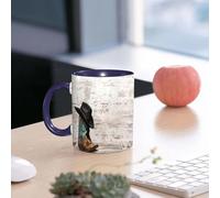 EMCLKS Mug en céramique, 330ml, tasse à thé, tasse cafe, tasse drole, cadeau drole, cadeau homme, mug cafe, Bottes et chapeau de cowboy sur fond de bois avec effet vintage et espace pour écrire