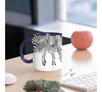 EMCLKS Mug en céramique, 330ml, tasse à thé, tasse cafe, tasse drole, cadeau drole, cadeau homme, mug cafe, Safari, zèbres, animaux africains, imprimé peau à rayures, jungle